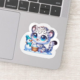 Pegatina Kawaii Anime Snow Leopard Kid's Sticker 