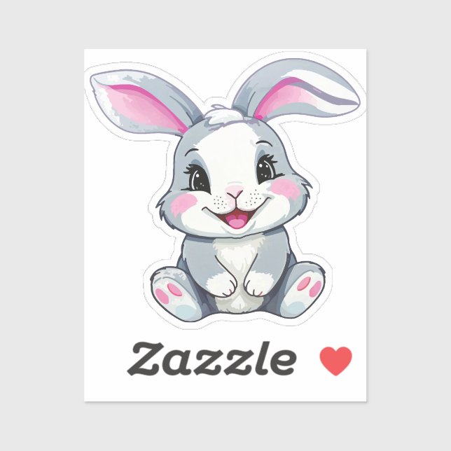 Pegatina Kawaii Baby Bunny Sticker (Hoja)