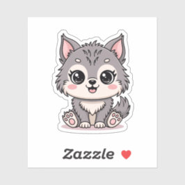 Pegatina Kawaii Baby Wolf Animal Sticker
