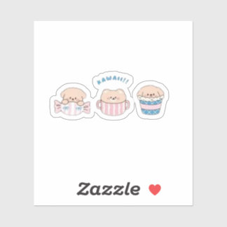 Pegatina Kawaii Bear Sticker – Cute Pastel Cartoon Vinyl De