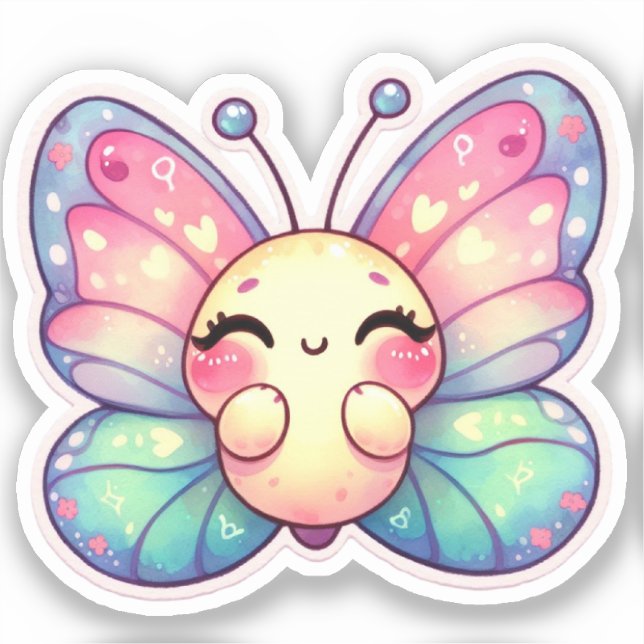 Pegatina Kawaii Butterfly (Anverso)