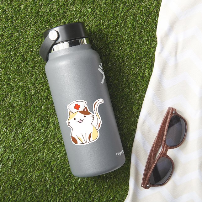 Pegatina Kawaii Cat Nurse (HydroFlask Insitu)