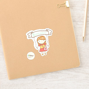 Pegatina Kawaii Chica con Recuerde el fraude