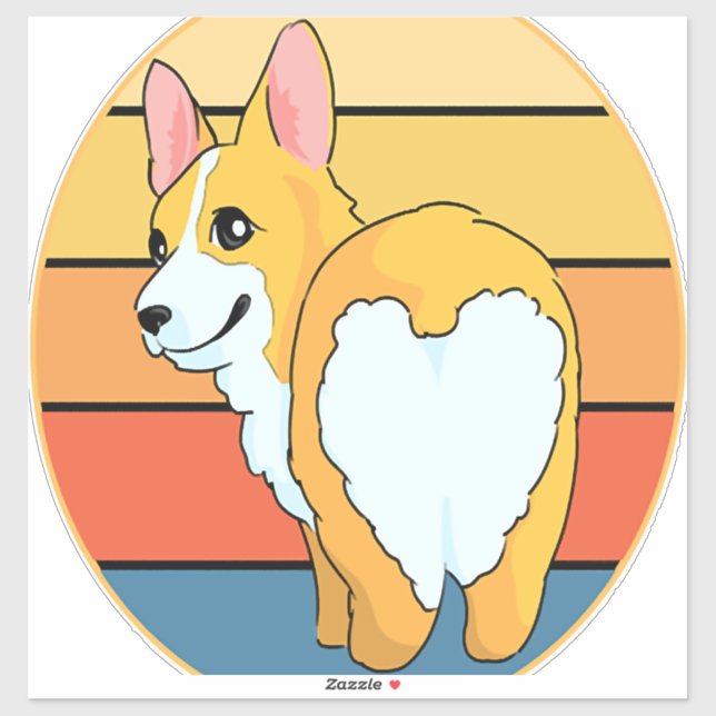 Pegatina Kawaii Corgi (Hoja)