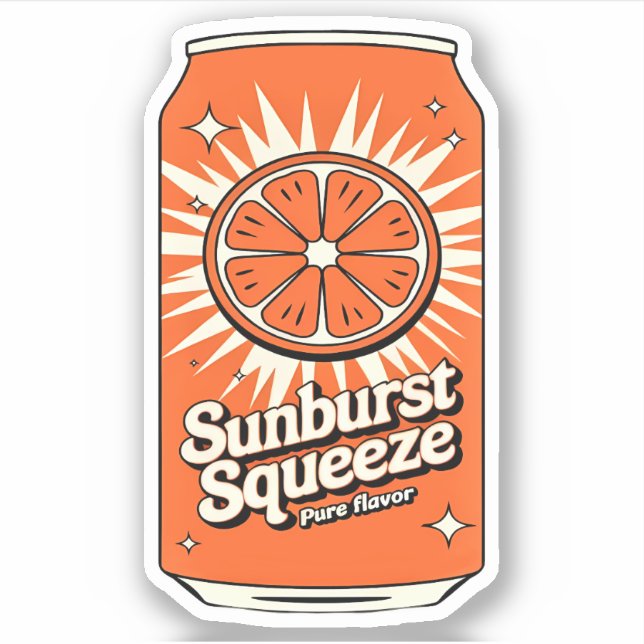 Pegatina Kawaii Cute Diversión Naranja Fruity Bebe jugo (Anverso)