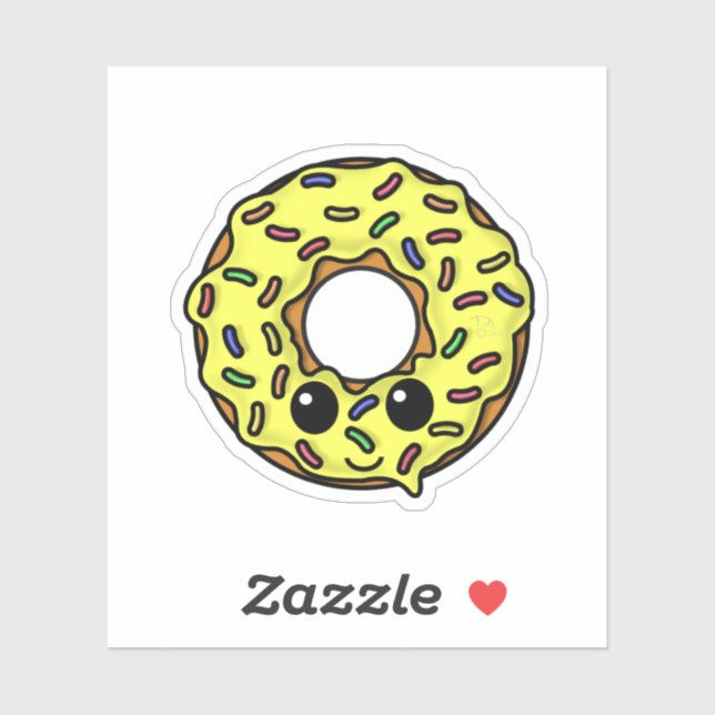 Pegatina Kawaii Donut con rociadores (Hoja)