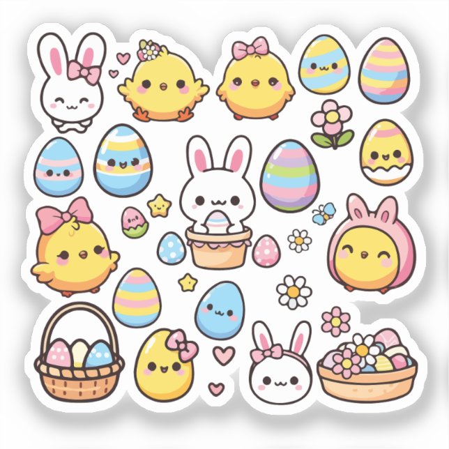 Pegatina Kawaii Easter (Anverso)