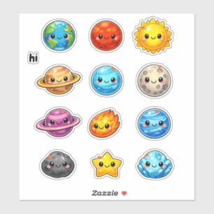 Pegatina Kawaii Espacio y Planetas Lindo Recompensa para Es