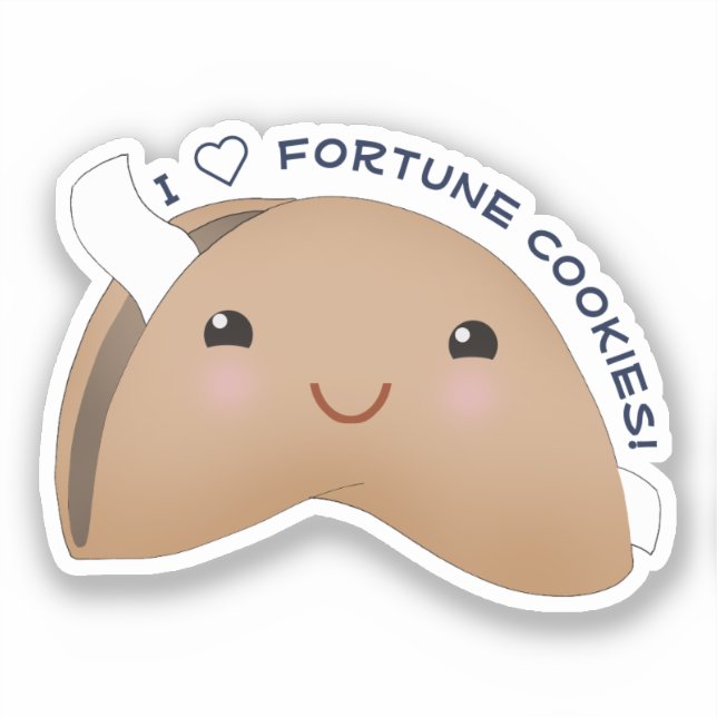 Pegatina Kawaii Fortune Cookie (Anverso)
