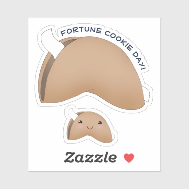 Pegatina Kawaii Fortune Cookie (Hoja)