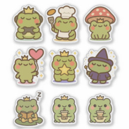 Pegatina Kawaii Frog Sticke
