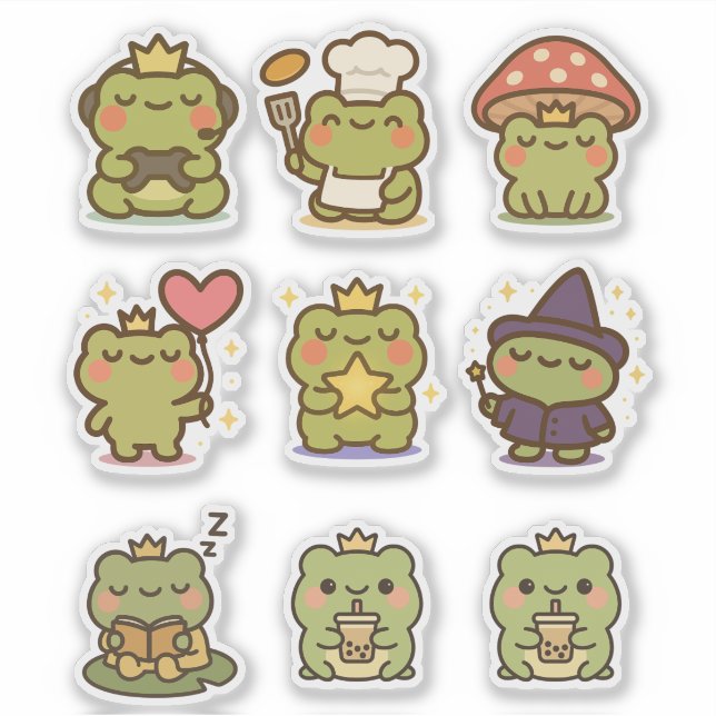 Pegatina Kawaii Frog Sticke (Anverso)