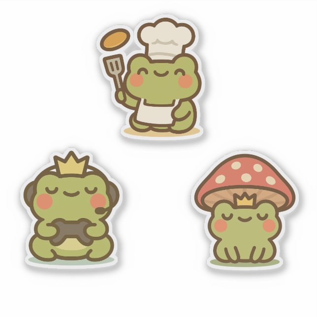 Pegatina Kawaii Frog Sticke (Anverso)