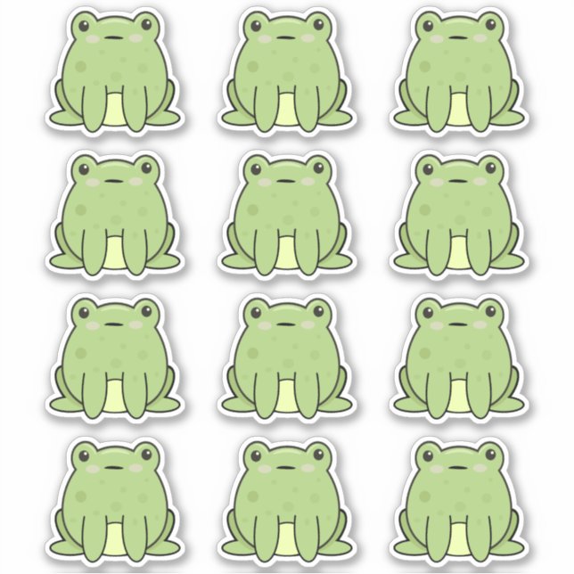 Pegatina Kawaii Frogs (Anverso)
