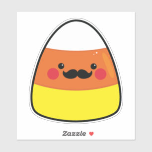 Pegatina Kawaii Halloween Candy Corn con bigote