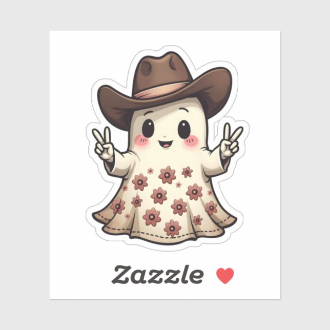 Pegatina Kawaii japonés pastel chico fantasma Halloween (Hoja)