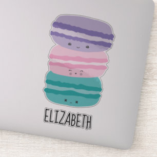 Pegatina Kawaii Macarons Pastel Cute Personalizado personal