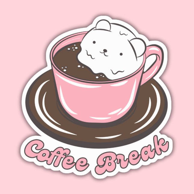 Pegatina Kawaii Marshmallow Coffee Break (Subido por el creador)