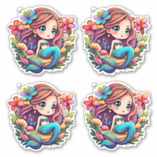 Pegatina Kawaii Mermaid