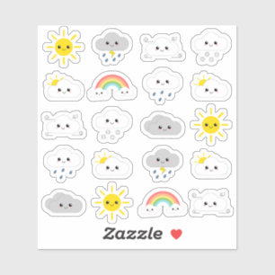 Pegatina Kawaii Meteorología pronóstico del tiempo Bujo Pla
