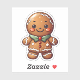 Pegatina Kawaii Navidades Cute Gingerbread Horneado Con Amo