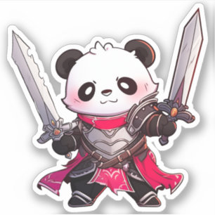 Pegatina Kawaii Panda - Doble Espadrista