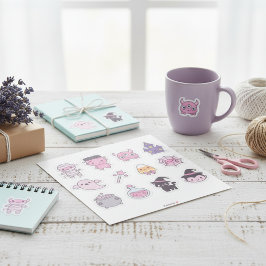 Pegatina Kawaii Pastel Monster Squad Pack