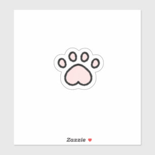 Pegatina Kawaii Pastel Pink Cat Paw