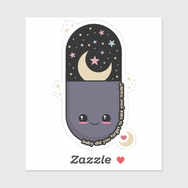 Pegatina Kawaii Pill Meds (Hoja)