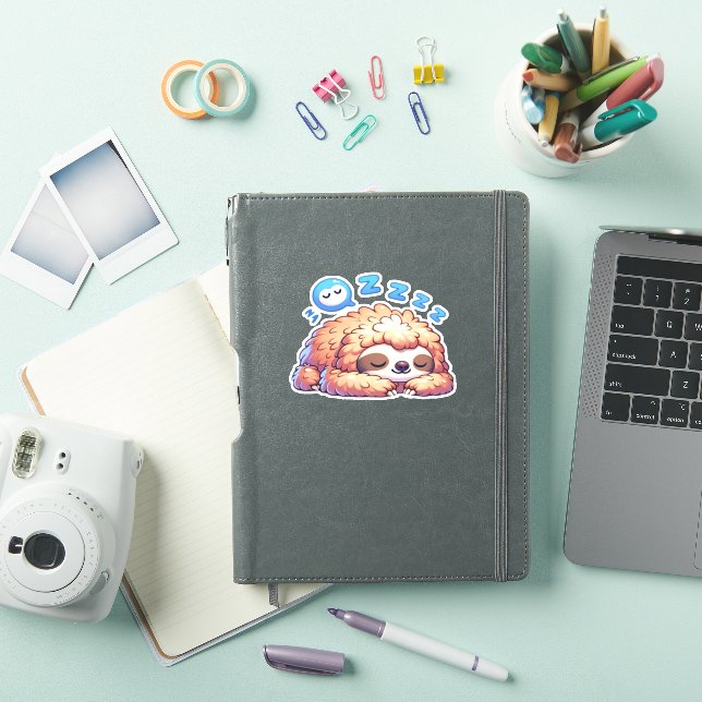 Pegatina Kawaii Sleepy Sloth Napping Zzz Gracioso Animal pe (Funda para iPad)