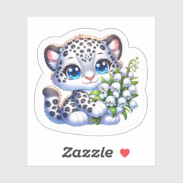 Pegatina Kawaii Snow Leopard Big Cat Anime Stickers