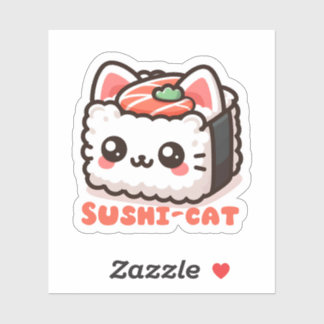 Pegatina Kawaii Sushi-Cat Pun