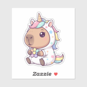 Pegatina Kawaii Unicorn Capybara