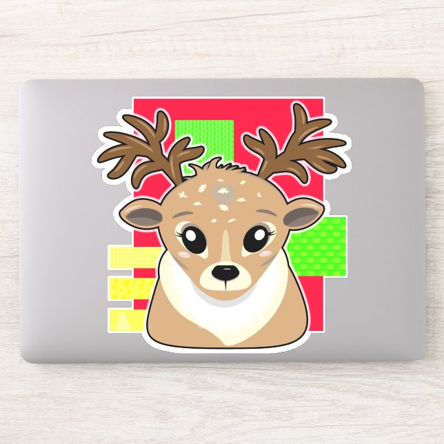Pegatina Kawaii xmas deer | feliz navidad (Ordenador)