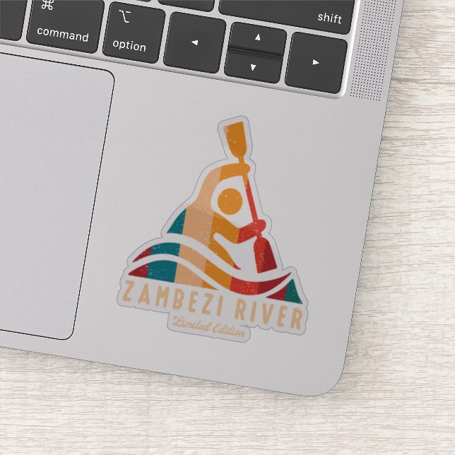Pegatina Kayak del río Retro Zambezi (Detalle)