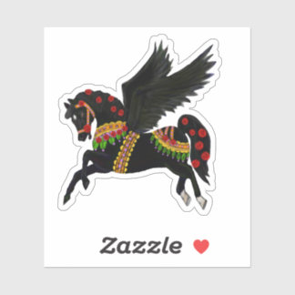 Pegatina Kayemess Black Carousel Pegasus Sticker