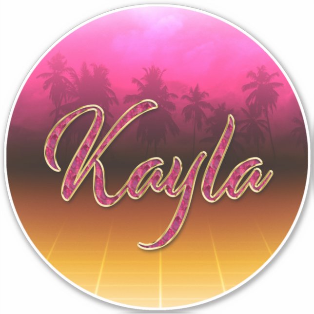 Pegatina Kayla Vorname Name golden pink Aufkleber Sticker (Anverso)
