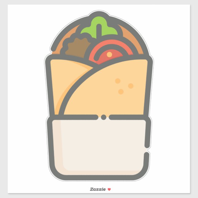 Pegatina Kebab Sticker – Fun Street‑Food Illustration (Hoja)