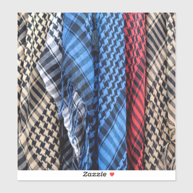 Pegatina Keffiyeh palestino de colores (Hoja)