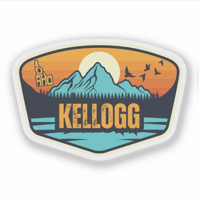 Pegatina Kellogg, Idaho (Anverso)