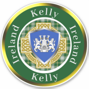 Pegatina Kelly Shield y Celtic Cross Personalizadas