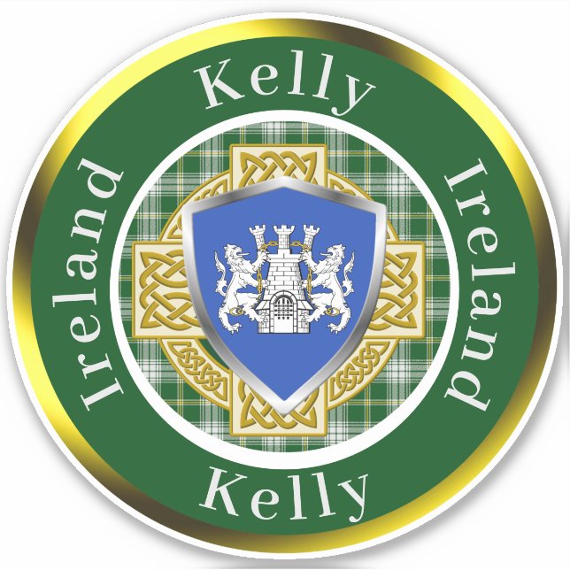 Pegatina Kelly Shield y Celtic Cross Personalizadas (Anverso)