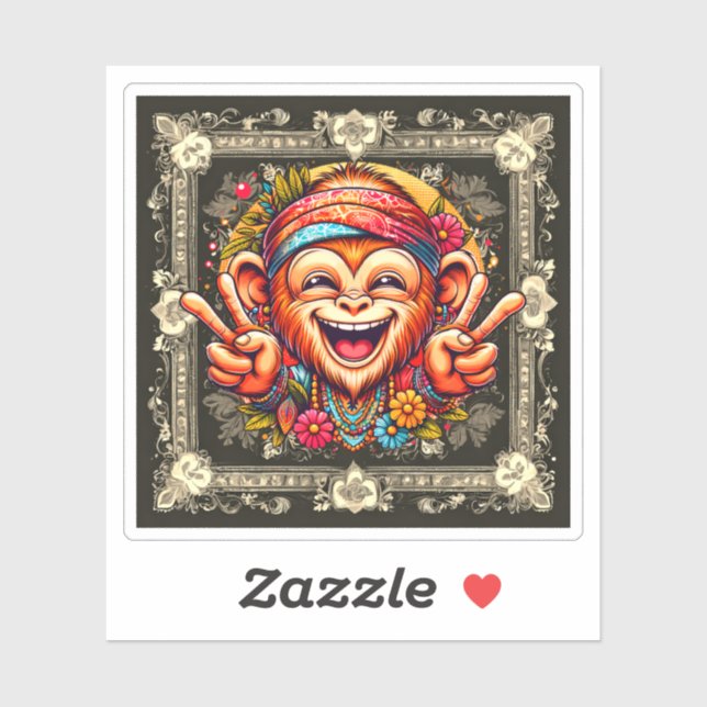 Pegatina "Kelly the Chill Monkey" Vinyl (Hoja)