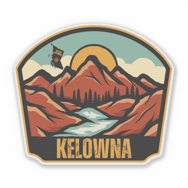 Pegatina Kelowna, Columbia Británica (Anverso)