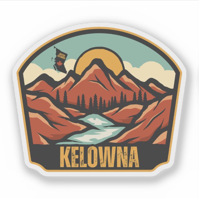Pegatina Kelowna, Columbia Británica (Anverso)