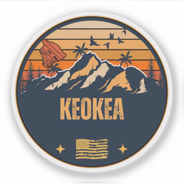 Pegatina Keokea, Hawai (Anverso)