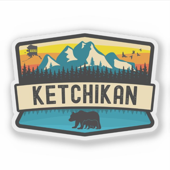 Pegatina Ketchikan, Alaska (Anverso)