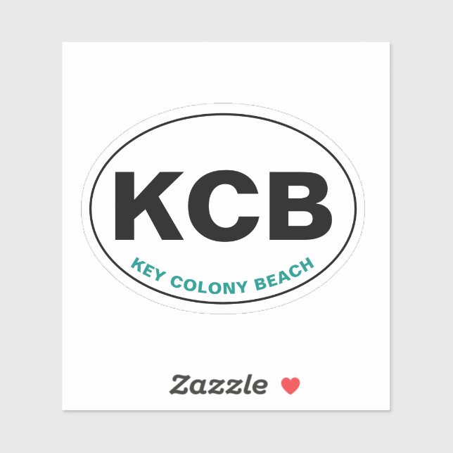 Pegatina Key Colony Beach KCB Óvalo (Hoja)