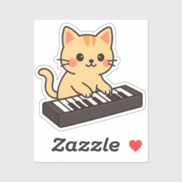 Pegatina Keyboard Cat Cartoon Style