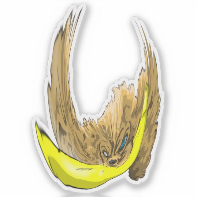 Pegatina Keys & Banana, el coqueto espátula en miniatura 4 (Anverso)